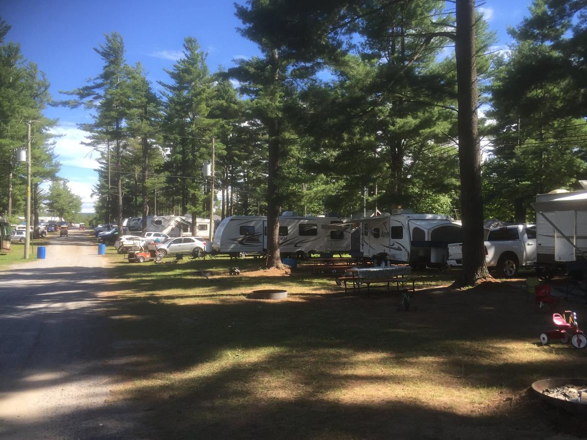 Section ombragée Camping Lac des Pins